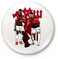 printfashion Man Utd - Pogba Lingard - Kitűző, hűtőmágnes - Fehér (3081162)