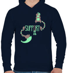 printfashion Support tresh - Férfi kapucnis pulóver - Sötétkék (1993301)