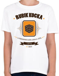 printfashion rubik-kocka-brown-orange - Gyerek póló - Fehér (561191)