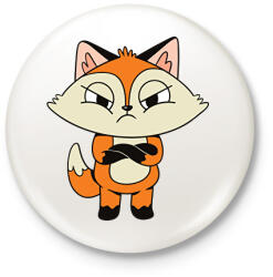 printfashion Mérges róka - Kitűző, hűtőmágnes - Fehér (6253125)