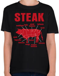 printfashion STEAK - Gyerek póló - Fekete (16651749)
