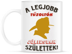 printfashion Tűzoltó szülinapja július - Bögre - Fehér (5777382)