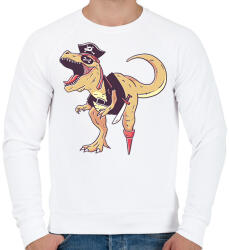 printfashion Kalóz dínó - Férfi pulóver - Fehér (15463628)