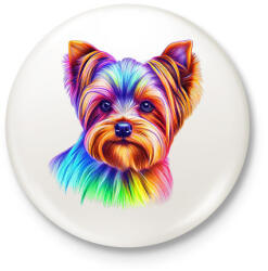 printfashion Színes yorkshire terrier kutya rajz - Kitűző, hűtőmágnes - Fehér (13385957)