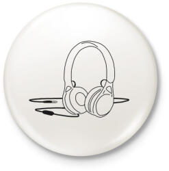 printfashion Fejhallgató - Kitűző, hűtőmágnes - Fehér (5105057)