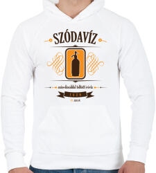 printfashion szodaviz-brown-orange - Férfi kapucnis pulóver - Fehér (561559)