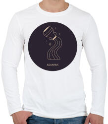 printfashion Aquarius - Vízöntő - Férfi hosszú ujjú póló - Fehér (6259133)