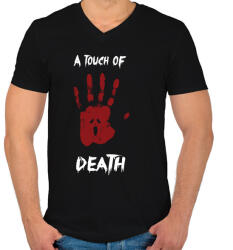 printfashion Megérint a halál - Férfi V-nyakú póló - Fekete (430604)