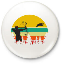 printfashion Íjász - Kitűző, hűtőmágnes - Fehér (3267534)