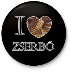 printfashion I love zserbó - Kitűző, hűtőmágnes - Fekete (8695392)