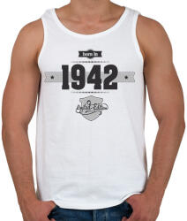 printfashion born-in-1942-(dark&lightgrey) - Férfi atléta - Fehér (467440)