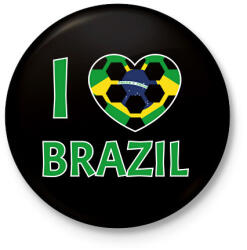 printfashion I love Brazil - Kitűző, hűtőmágnes - Fekete (10789583)