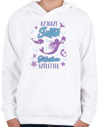 printfashion Az igazi sellő - Hónappal - Gyerek kapucnis pulóver - Fehér (13858602)