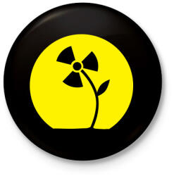 printfashion Atom virág - Kitűző, hűtőmágnes - Fekete (3097571)