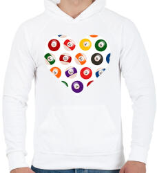 printfashion Biliárdos szív - Férfi kapucnis pulóver - Fehér (13222360)