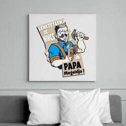 printfashion Papa megoldja - szuper papa - Vászonkép - Fehér (6636105)