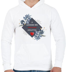 printfashion Legszebb nők március - Férfi kapucnis pulóver - Fehér (2750115)