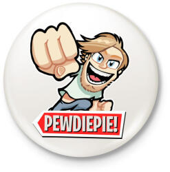 printfashion Pewdiepie - Kitűző, hűtőmágnes - Fehér (3081401)