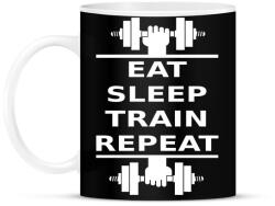 printfashion EAT SLEEP TRAIN REPEAT - Bögre - Fekete (956455)