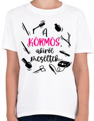 printfashion Műkörmös, Műköröm, Körmös, Köröm - Gyerek póló - Fehér (10969651)