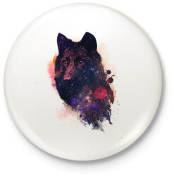printfashion Universal wolf - Kitűző, hűtőmágnes - Fehér (3074844)