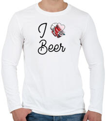 printfashion I love Beer - Férfi hosszú ujjú póló - Fehér (10541579)