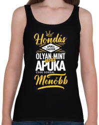 printfashion Hondás apuka - Női atléta - Fekete (4449315)