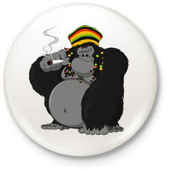 printfashion Gorilla - Kitűző, hűtőmágnes - Fehér (3079258)