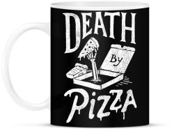 printfashion Death by pizza - Bögre - Fekete (793650)