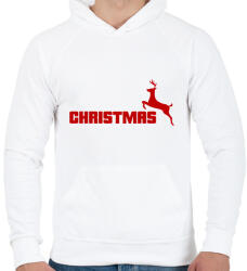 printfashion CHRISTMAS - Férfi kapucnis pulóver - Fehér (10139634)