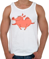 printfashion Boldog malac - Férfi atléta - Fehér (6128668)