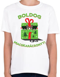 printfashion Cicát mindenkinek! Karácsonyi - Gyerek póló - Fehér (10986609)