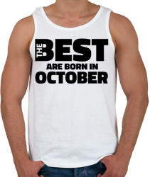 printfashion The Best are born in october - Férfi atléta - Fehér (5425234)