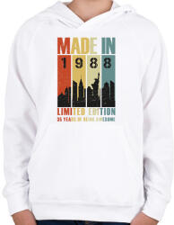 printfashion Made in 1988 - Gyerek kapucnis pulóver - Fehér (12769112)