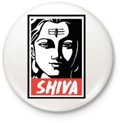 printfashion Shiva - Kitűző, hűtőmágnes - Fehér (7636592)