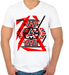 printfashion black&red1 - Férfi V-nyakú póló - Fehér (2896885)
