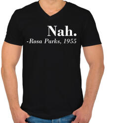 printfashion Nah - Rosa Parks - Férfi V-nyakú póló - Fekete (8535202)