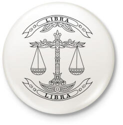 printfashion Mérleg - Kitűző, hűtőmágnes - Fehér (13792282)