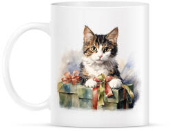 printfashion Karácsonyi cica - Bögre - Fehér (14725704)