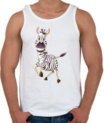 printfashion Zebrás póló - Férfi atléta - Fehér (1014336)