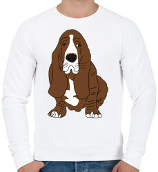printfashion Basset hound - Férfi pulóver - Fehér (2953639)