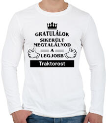 printfashion Gratulálunk sikerült megtalálnod a legjobb traktorost - Férfi hosszú ujjú póló - Fehér (14577838)