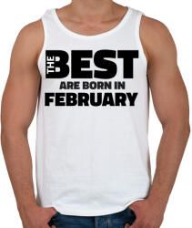 printfashion The Best are born in february - Férfi atléta - Fehér (5423624)