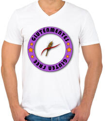 printfashion Glutenfree5 - Férfi V-nyakú póló - Fehér (836155)