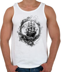 printfashion Vitorlás hajó - Férfi atléta - Fehér (14702901)