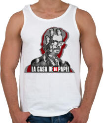 printfashion La casa de Papel - poster style - Férfi atléta - Fehér (4684890)