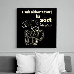 printfashion Csak akkor zavarj ha sört hoztál - Vászonkép - Fekete (12960538)