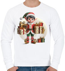 printfashion Karácsonyi manófiú - Férfi pulóver - Fehér (14952183)