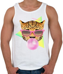 printfashion Bubble gum leo - Férfi atléta - Fehér (218195)