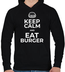 printfashion EAT BURGER - Férfi kapucnis pulóver - Fekete (10361028)